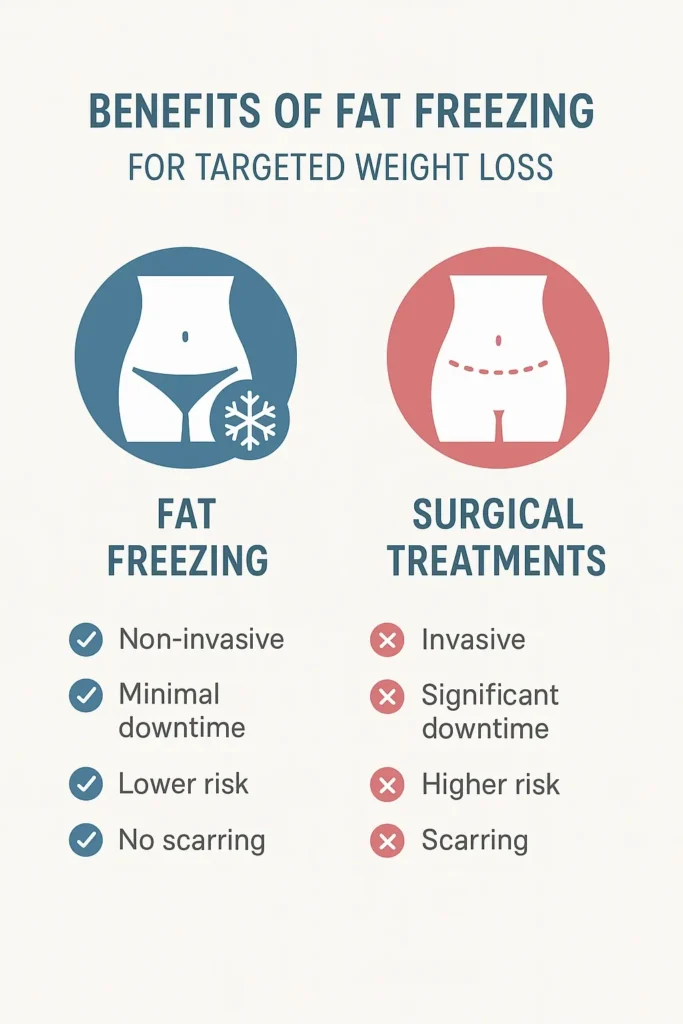 graphic showing the benefits of fat freezing Southall