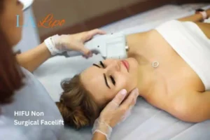 Woman having Hi-Fu to reduce wrinkles Southall.